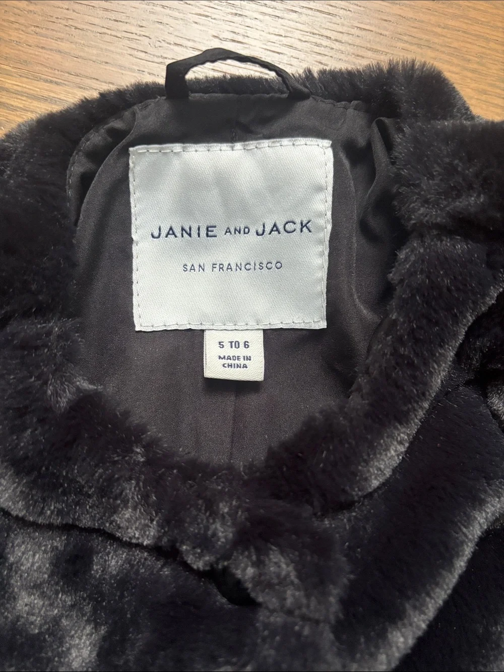 Janie and Jack Black Faux Fur Button-Front Jacket